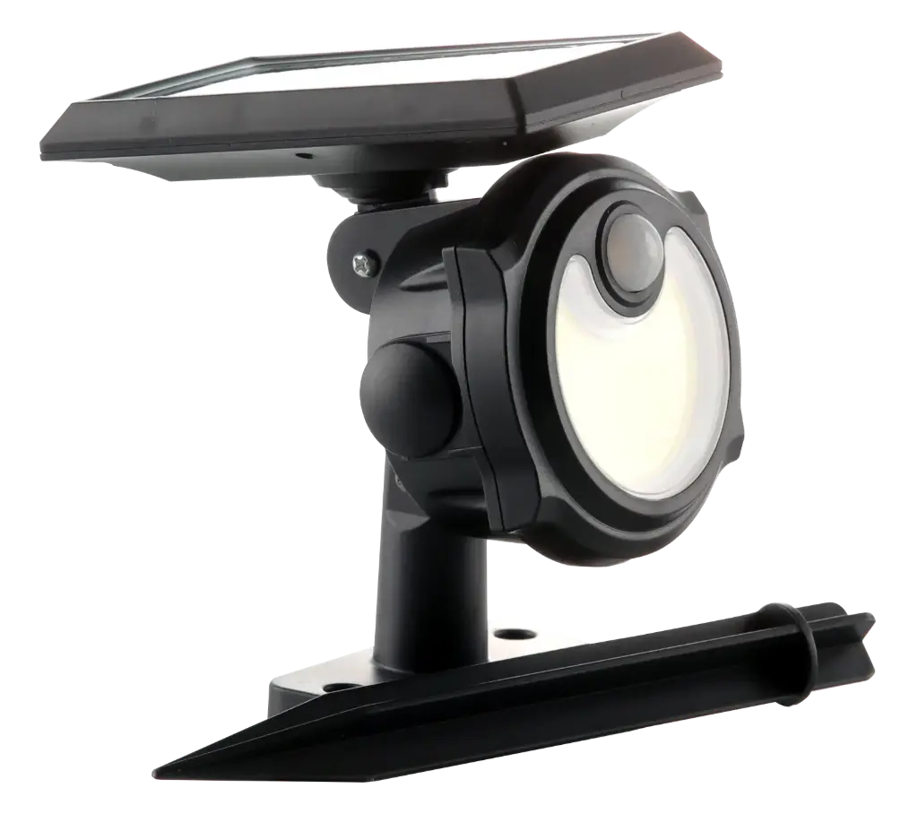 Lampara Led Solar Estaca 1.5w 6500k M4-Negro C-Sensor 56l-Cob Mercury