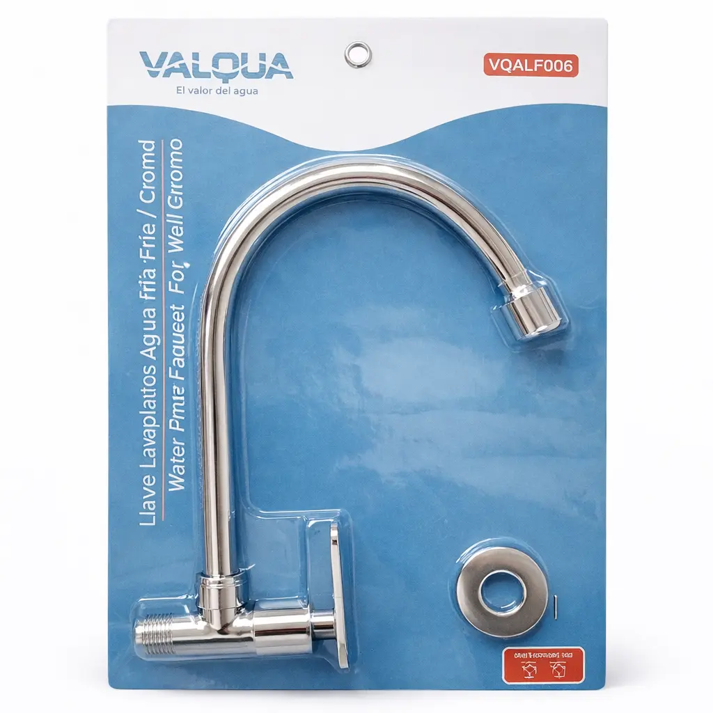 Llave Lavaplatos Pared Cromo Valqua