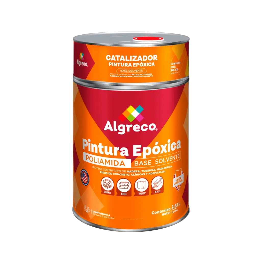 Kit Pintura Epóxica Base Solvente Galon + Catalizador Algreco