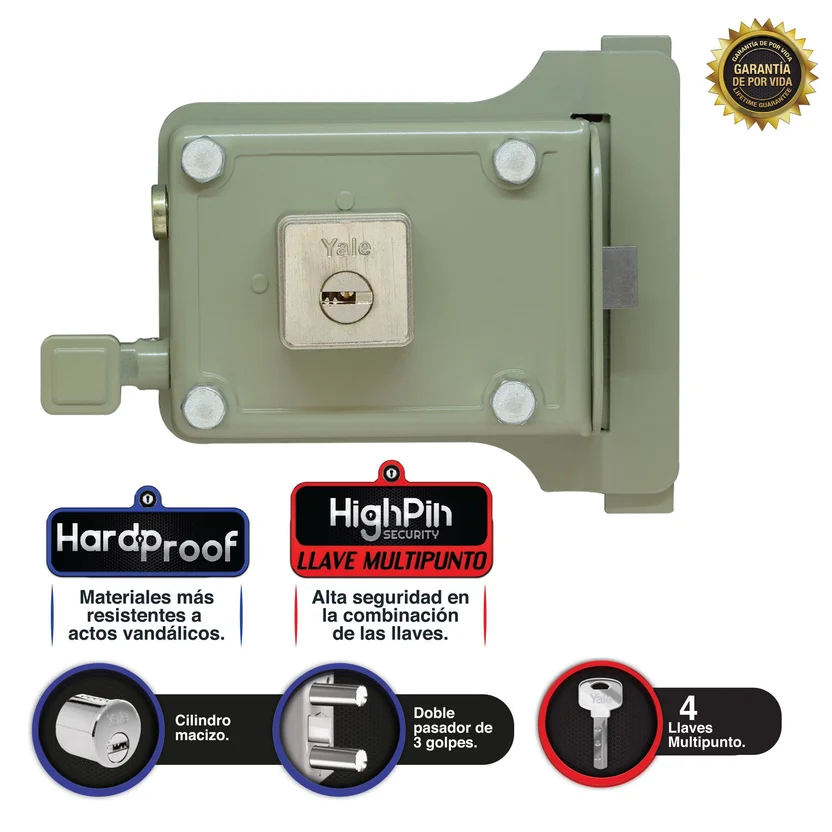 Cerradura Sobreponer 987 1/4 70 Soldar Yale Llave Multipunto