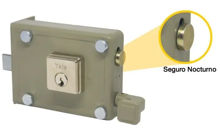 Cerradura Sobreponer 987 1/4 70 Soldar Yale Con Seguro Nocturno