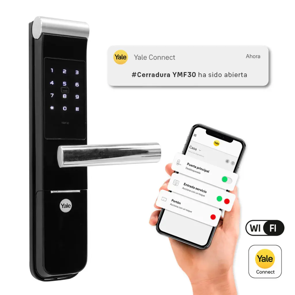 Cerradura Digital Manija YMF30 Yale + Kit de Yale Connect