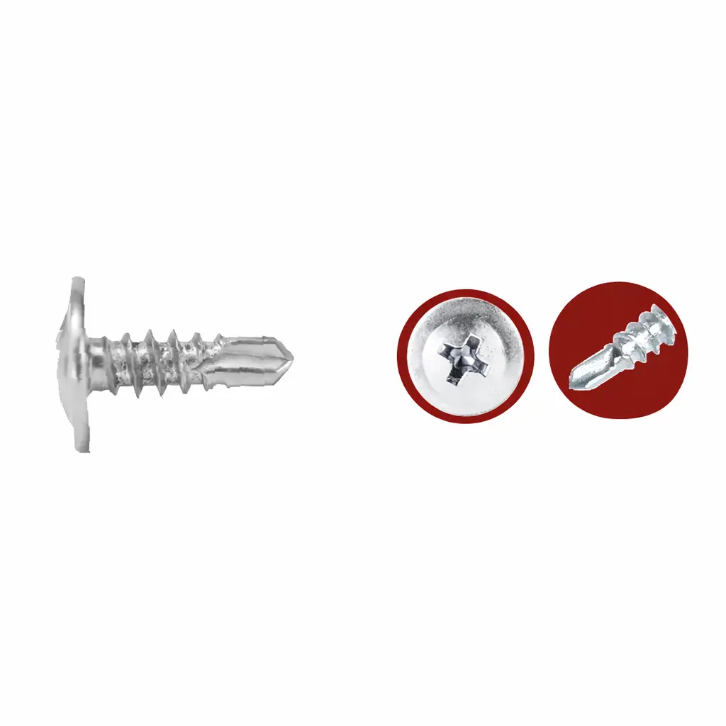 Tornillo Truss Cabeza Extraplana Punta Broca Zinc Ca Mejia
