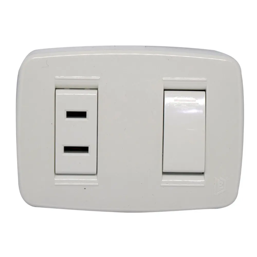 Toma + Apagador SobrePoner Blanco Duke Energy