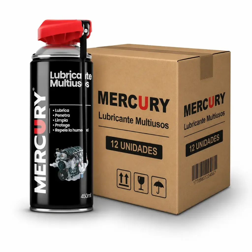 Aceite Lubricante Multiusos Aerosol Mercury Caja