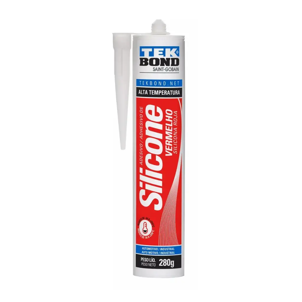 Silicona Acética Alta Temperatura Rojo 280g