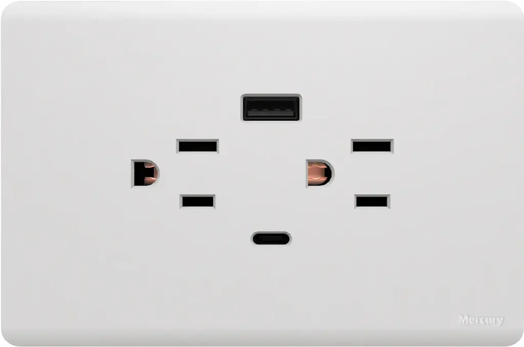 Toma Doble + Usb +Tipo C Carga Rapida 3a Mercury L/Infinity