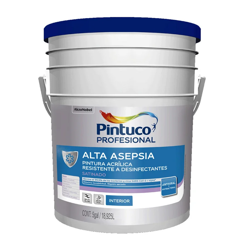 Pintura Antibacterial Acrilica Alta Asepsia Pintuco
