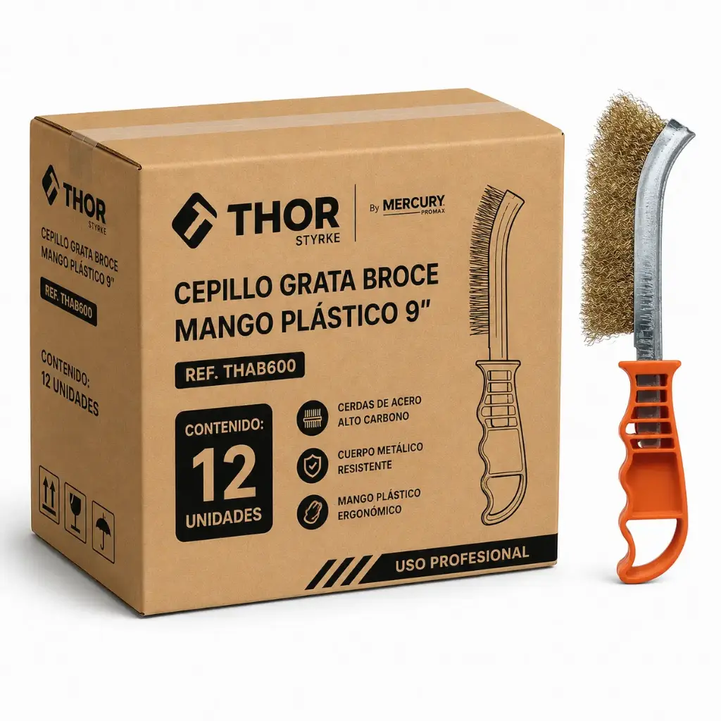 Cepillo Grata Broce Mango Plastico 9" Thor Caja 12u