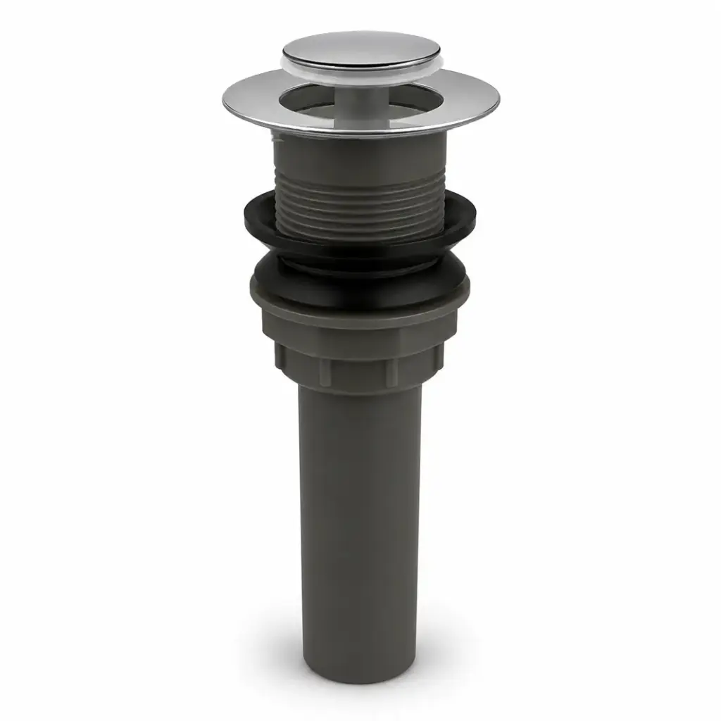 Desague Push Lavamanos Sin Rebose Cabeza Pequeña Cromo + Cpo Gris Aqua