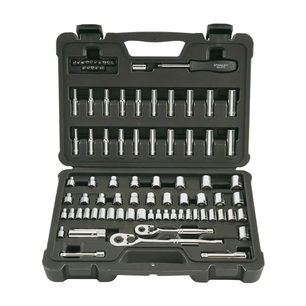 Juego De Copas Mixtas 85 Piezas Cuadrante 1/4" - 3/8" Stanley