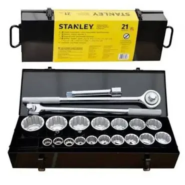Juego De Copas 21 Piezas 3/4” Pulgadas 12p 7/8”-2.3/4” Stanley