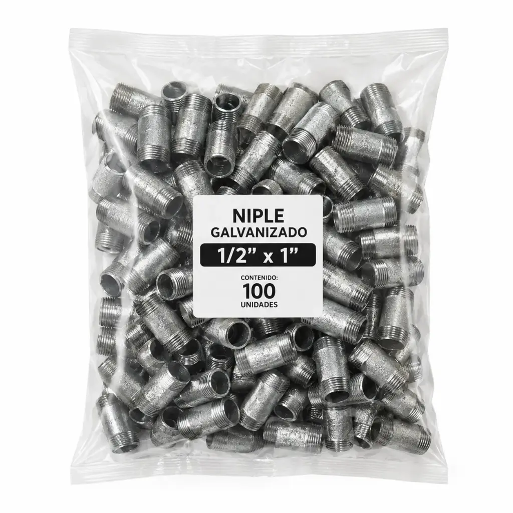 Niple Galvanizado 1/2x1" Pack 100u