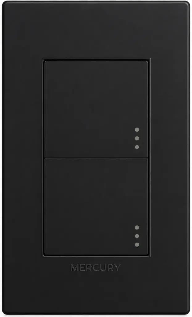Interruptor Doble Mercury Linea Plus Negra
