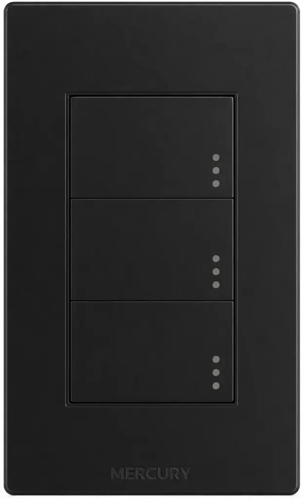 Interruptor Triple Mercury Linea Plus Negra