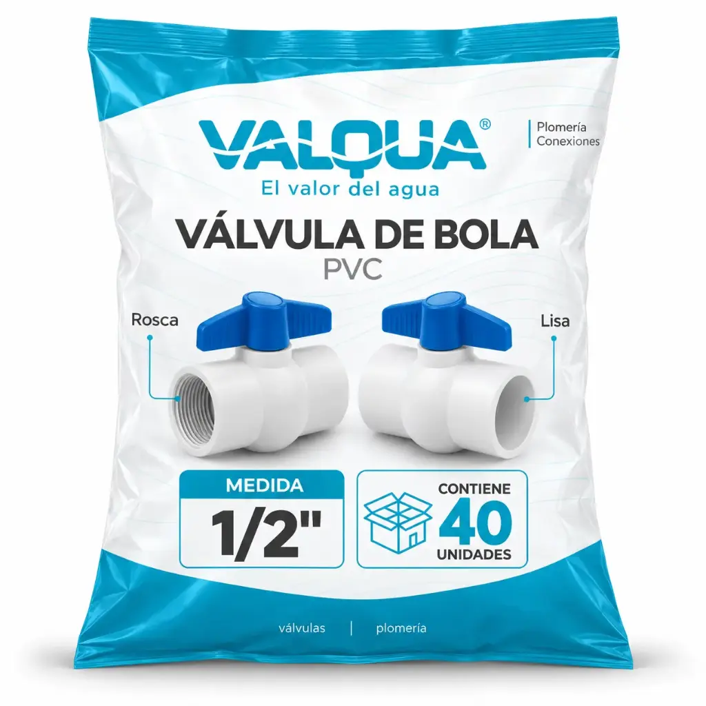 Valvula Bola Pvc Lisa Valqua Pack