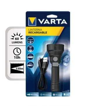 Linterna Recargable 60lm De Manos Varta