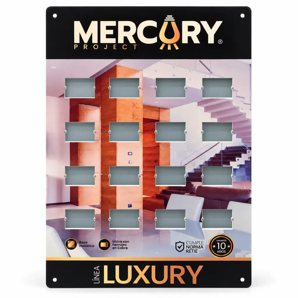 Exhibidor de Pared 16P Acrilico Mercury