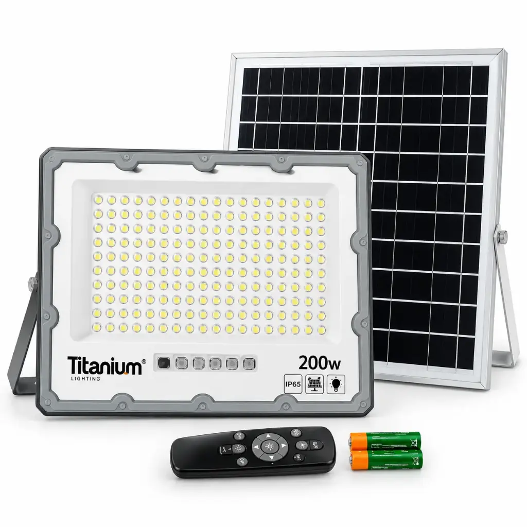 Kit Reflector Solar LED High Lumen + Panel Solar 200w Titanium (TTA259+TTA258)