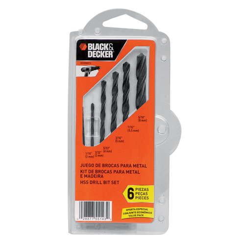 [BD0060CS] Juego De Brocas Para Metal HSS Black & Decker