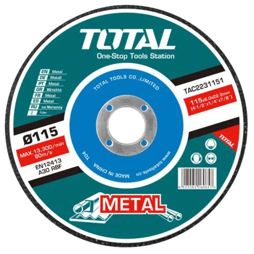 [15147 - TAC2231151] Disco Abrasivo de Pulir Metal Total Tools