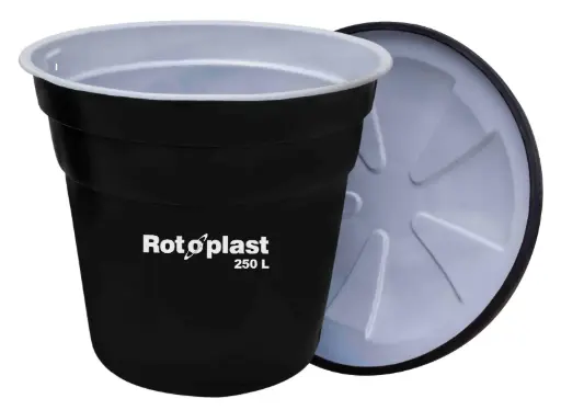 Tanque Plástico Cónico Negro Rotoplast