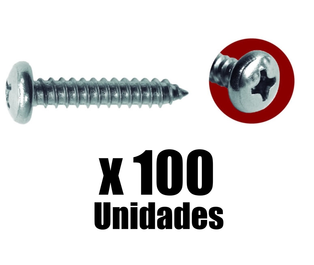 Tornillo Lamina Cabeza Pan Ado x 100u