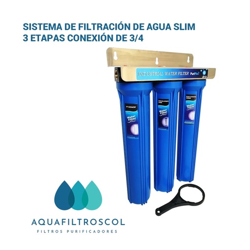 [SLIM20X3-3/4] Sistema de filtracion 3 Etapas Puriplus