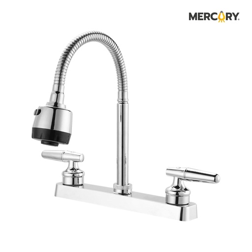 [FGR29] Mezclador Lavaplatos 8 Cuello Flexible Metalico Manija Palanca Mercury