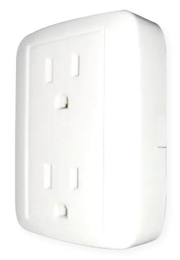 [ETI85] Toma Doble Polo Tierra Sobreponer Basic Blanco Mercury
