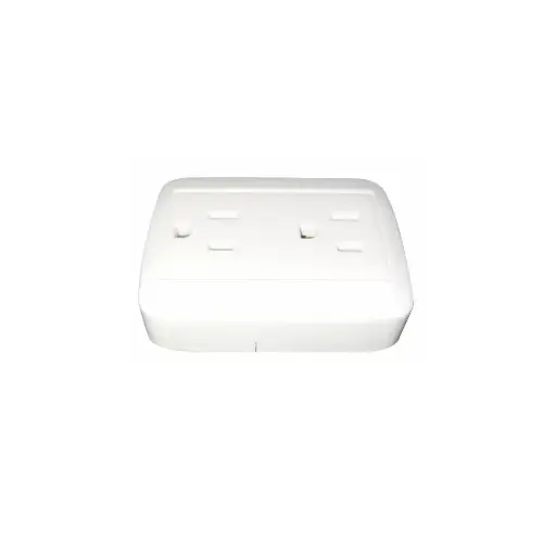 [ETI85] Toma Doble Polo Tierra Sobreponer Basic Blanco Mercury