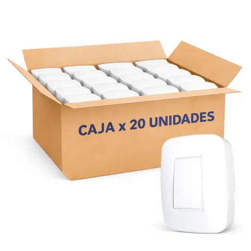 [ETI81-20] Interruptor Sencillo Sobreponer Basic Blanco Mercury Caja x 20u