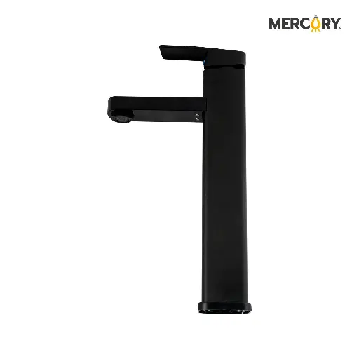 Llave Lavamanos Luxury Negro Mate Cuerpo Cuadrado Mercury