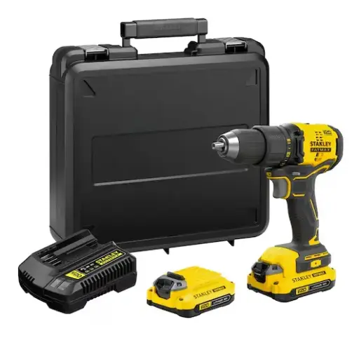 Taladro Inalámbrico Atornillador 1/2 20v + 2 Baterías y Cargador Stanley