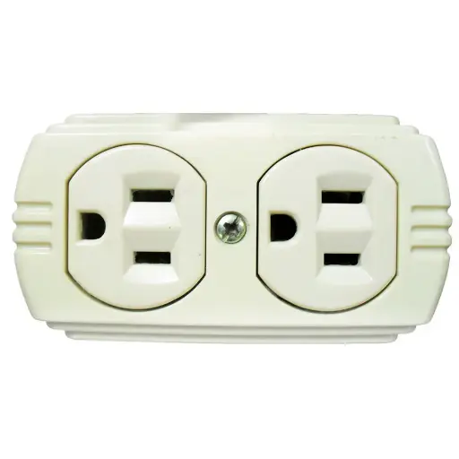 [1752 - HT1405] Toma Doble Sobreponer Beige Uduke