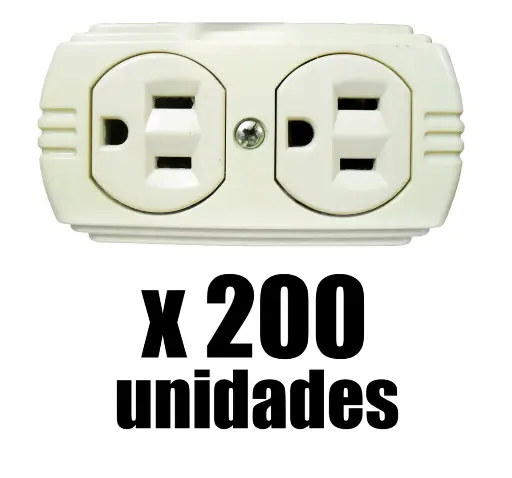 [1752x200] Toma Doble Sobreponer Beige Uduke HT20523 x 200u