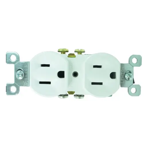 [6046 - HT20376] Toma Corriente Doble Tipo Leviton Blanco Uduke