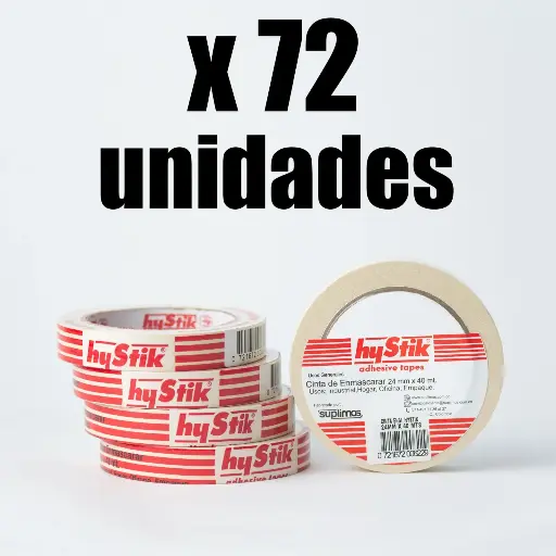 [1672006229Fx72] Cinta Enmascarar 1x40m Hystik x 72u