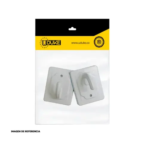 [826K] Gancho Adhesivo Barroco Blanco 40x55mm Uduke x 2u