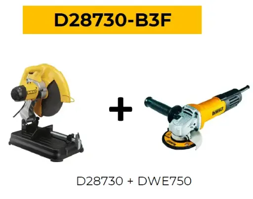 [D28730-B3F] Combo Tronzadora 14 D28730-B3 + Pulidora 4.1/2 DWE750-B3 Dewalt