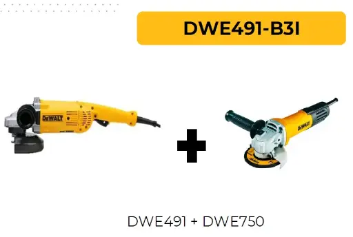 [DWE491-B3I] Combo Pulidora 7 DWE491-B3 + Pulidora 4.1/2 DWE750-B3 Dewalt