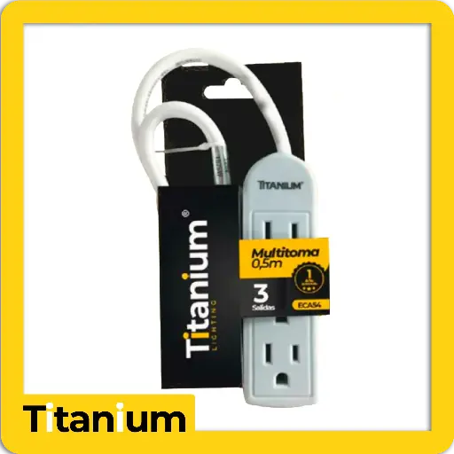 [ECA54] Multitoma 3 Salidas 0.5m Cable Titanium