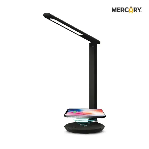 [IDL43] Lampara Led Escritorio Negro 5w Cct Carga Inalambrica Mod-08 Mercury