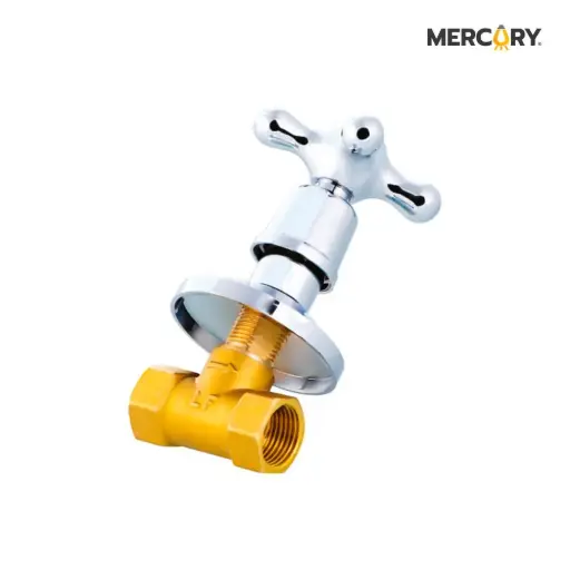 [FGR63] Registro De Ducha Medio Paso En Cruz Plateado Mercury