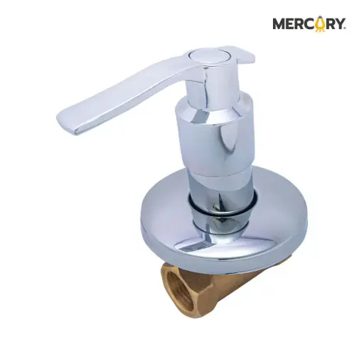 [FGR64] Registro De Ducha Medio Paso Manija Plateado Mercury