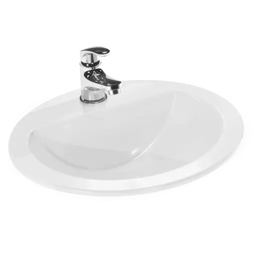 [PSSN60001] Lavamanos Porcelana Oval Roma Blanco