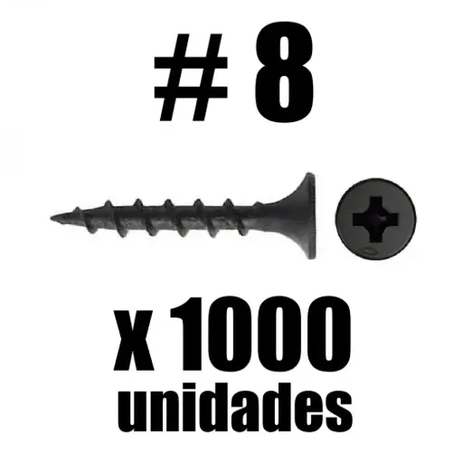 Tornillo Drywall Negro #8 x 1000u