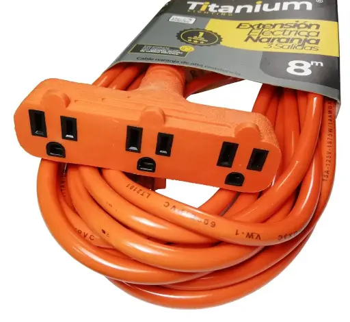 Extension Electrica Exterior Naranja 3x14 Titanium x 3 Salidas