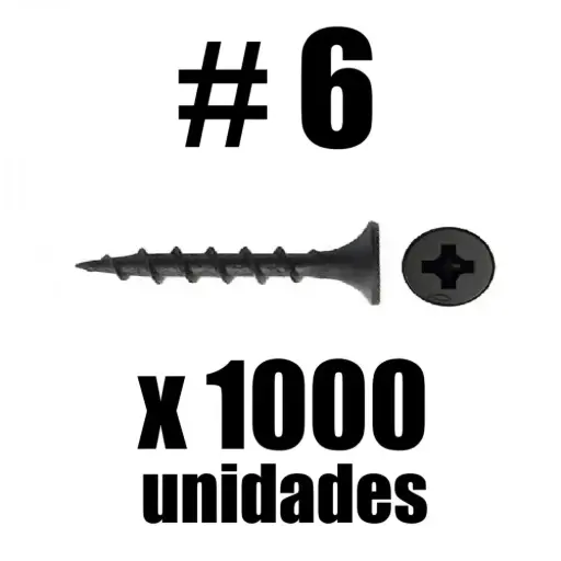 Tornillo Drywall Negro #6 x 1000u