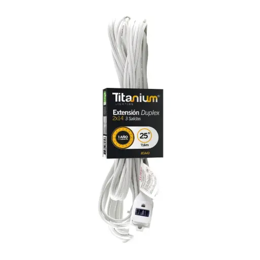 Extensión Electrica Duplex 2x14 Línea Hogar Titanium